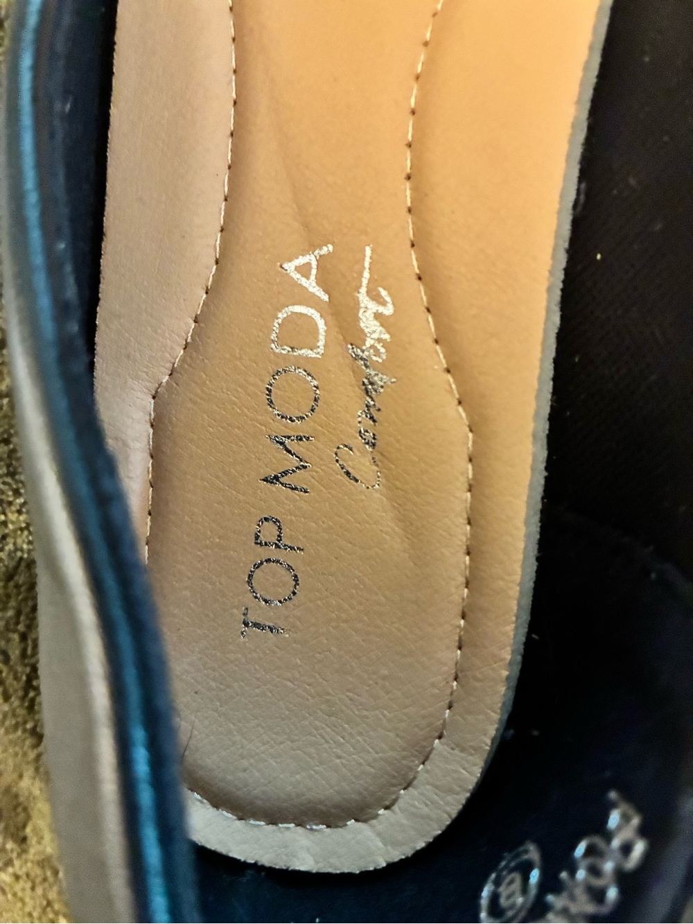 TOP Moda Black Rhinestone Strap Ballet Flats - Picture 2 of 4